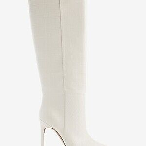 Croc-Embossed Thin Heel Boots